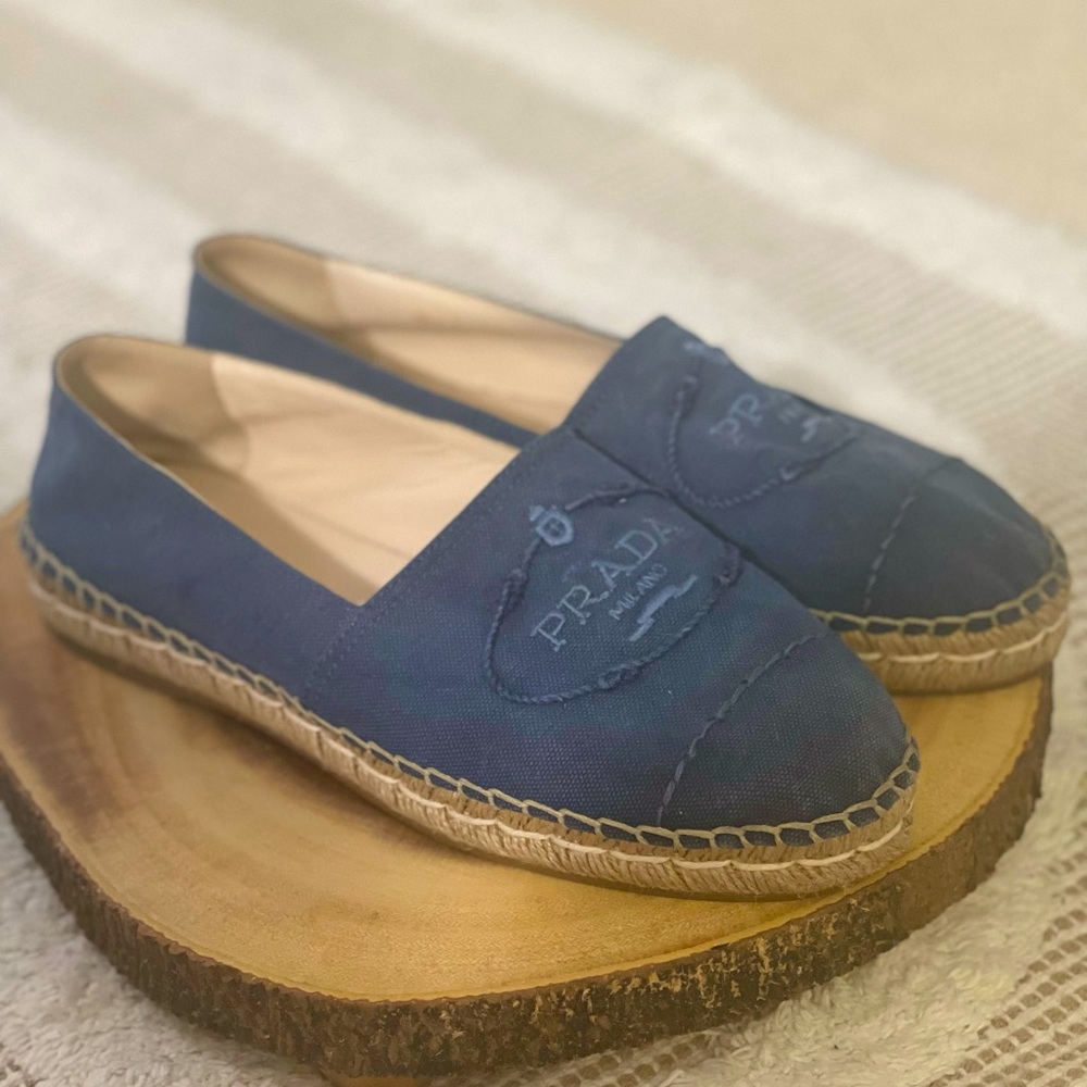 Prada denim espadrille.